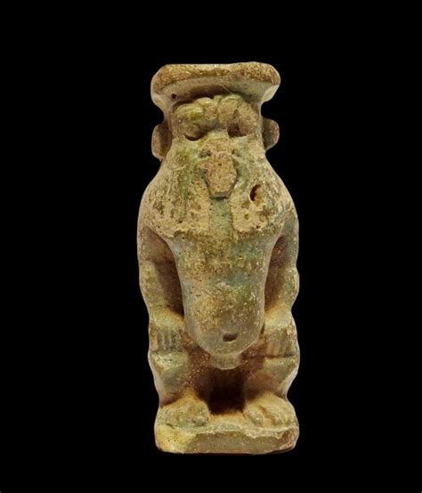 Oud Egyptisch Faience Groot Amulet Van De God Bes Cm Late