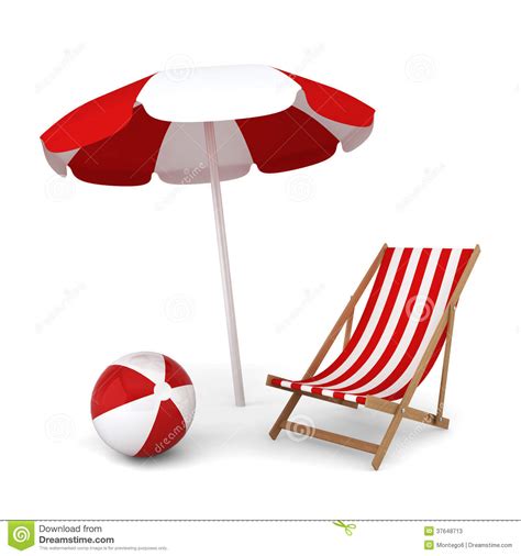 Beach Umbrella Chair And Ball Stock Photos Image 37648713