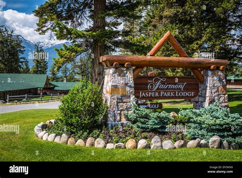 The Entrance Sign To The Fairmont Jasper Park Lodge In Jasper National
