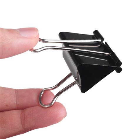 50pcs 32mm Black Metal Clip Notes Letter Paper Clip Office Bind