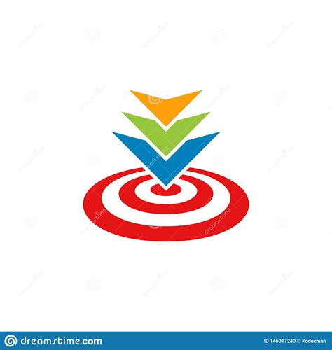 Modern Target Arrow Icon Logo Design Template Stock Vector
