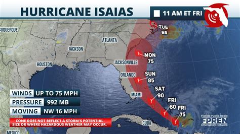 Isaias Strengthens Into A Hurricane Tropical Storm Watches For Florida