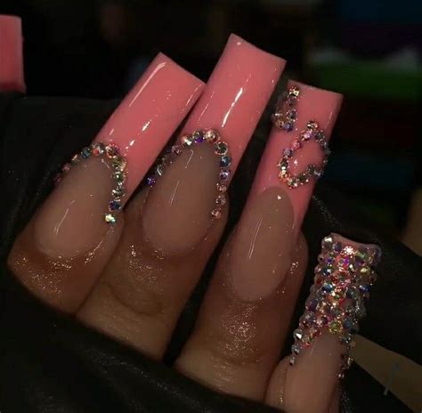 💕🎀💕 In 2021 Acrylic Nails Coffin Pink Long Square Acrylic Nails