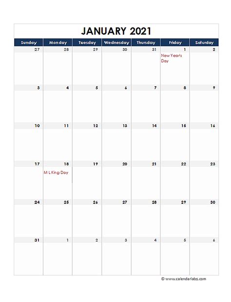 Editable Excel Calendar 2021