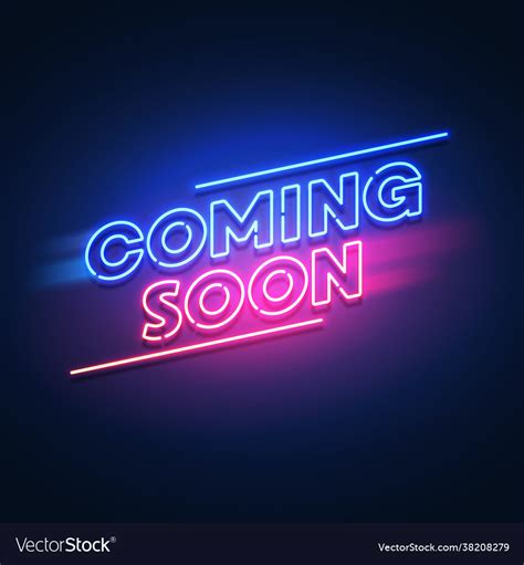 Coming Soon Retro Neon Sign Royalty Free Vector Image