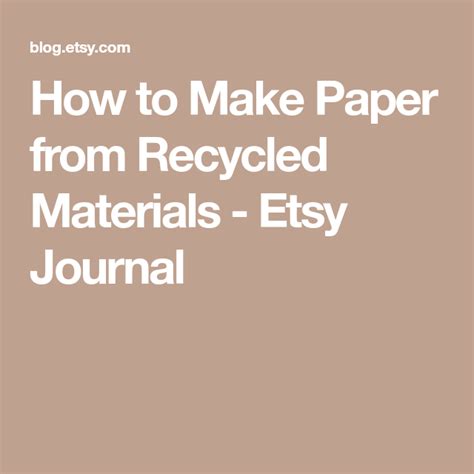 How To Make Paper From Recycled Materials How To Make Paper Etsy