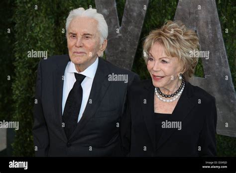 Actor Kirk Douglas And Anne Buydens Arrive At The Vanity Fair Oscar