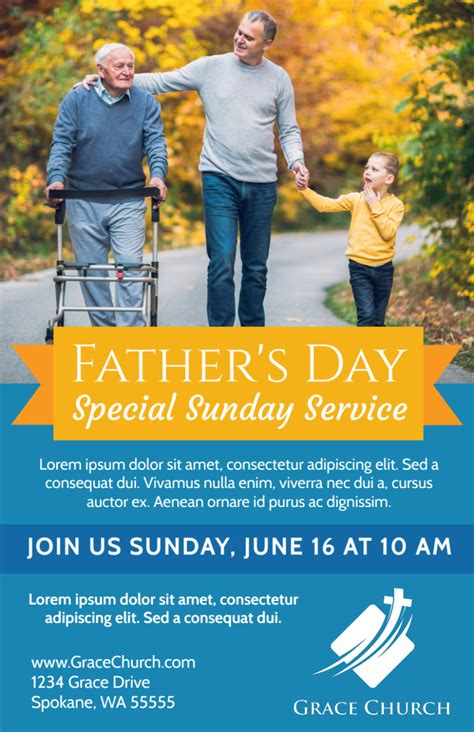 Fathers Day Church Service Flyer Template Mycreativeshop