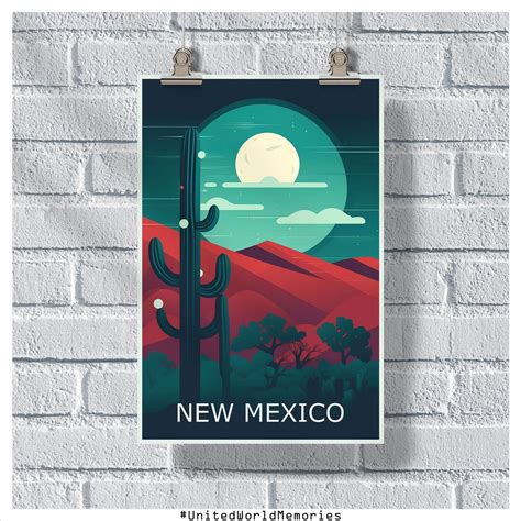 New Mexico Travel Poster Welcome To New Mexico Poster New Etsy