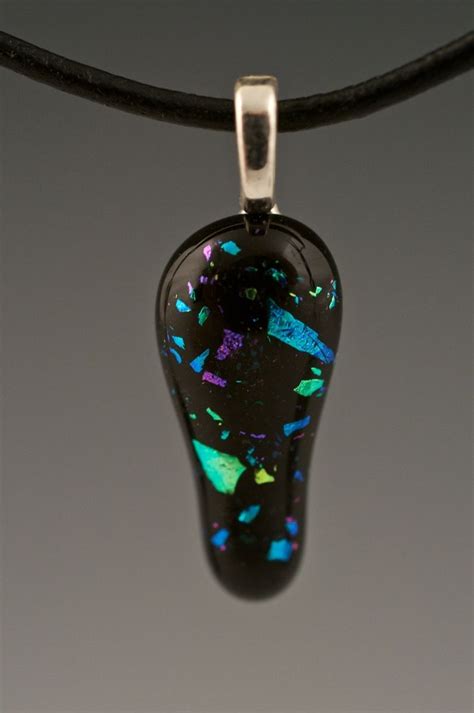 Hand Crafted Dichroic Fused Glass Pendant By Jd Ceramic Design