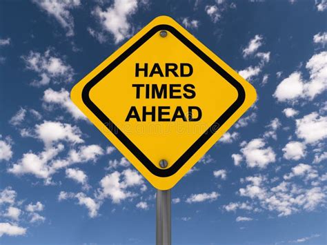Sign Saying Hard Times Stock Photo Image Of Distress 35157762