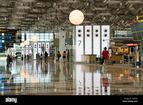 Landside Departure Hall Changi Airport Terminal 3 Singapore Stock