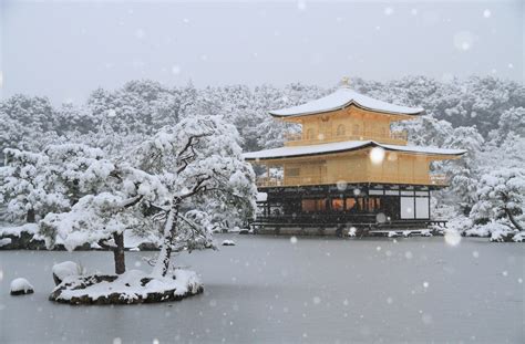 Download Japan Kyoto Snowfall The Temple Of The Golden Pavilion