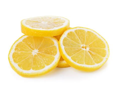 Fresh Lemon Slices On White Background Stock Photo Image Of Slices