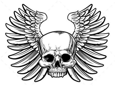 Skull With Wings Skull Drawing Skulls Drawing Skull Art
