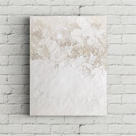 White Textured Canvas Wall Art Abstract White Wall Decor Etsy