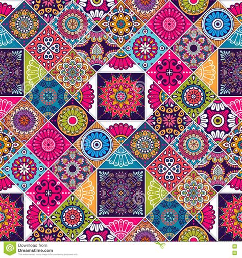 Ethnic Floral Seamless Pattern Stock Vector Illustration Of Design