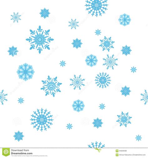 Winter Snowflakes Seamless Texture Stock Vector Illustration Of