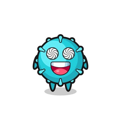 premium vector cute virus character with hypnotized eyes cute style design for t shirt