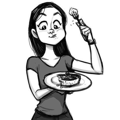 An Older Doodle Of Mine Drawing Doodle Sketch Eating Cheesecake