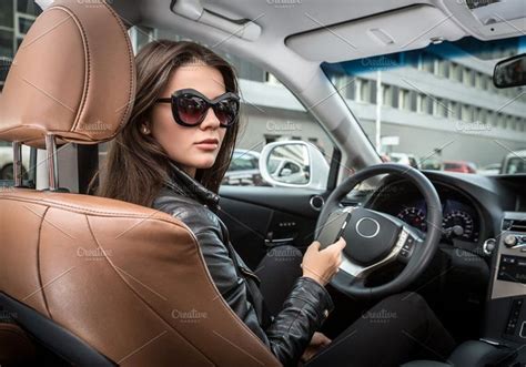 Brunette In A Car Car Girls Brunette Girl