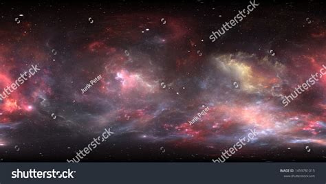 360 Degree Space Background With Nebula And Stars Equirectangular