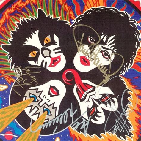 1195 Kiss Band Members Signed Album Cover Art Dec 03 2006