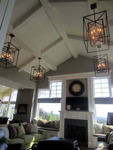 Vaulted ceiling lighting ideas vaulted ceilings are a desirable architectural feature and can allow for some interesting lighting choices in your home. love the ceiling and light fixtures | Vaulted ceiling ...