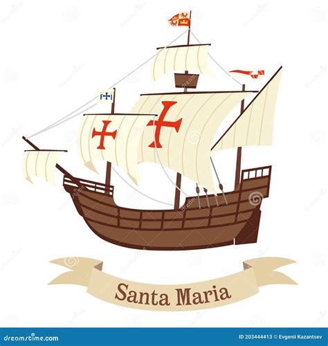 Caravel Santa Maria Das Schiff Von Christoph Kolumbus Vektor Abbildung