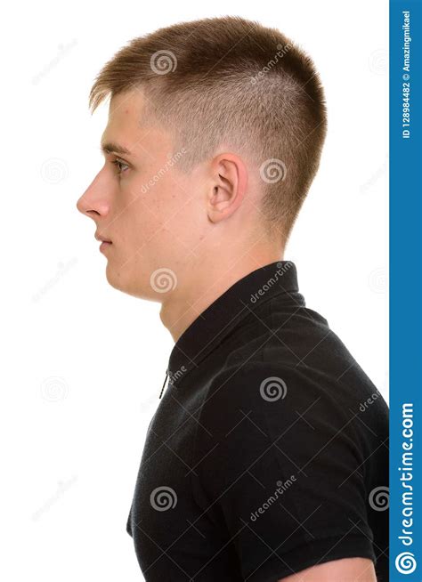 Close Up Profile View Of Young Caucasian Man Stock Photo - Image of ...