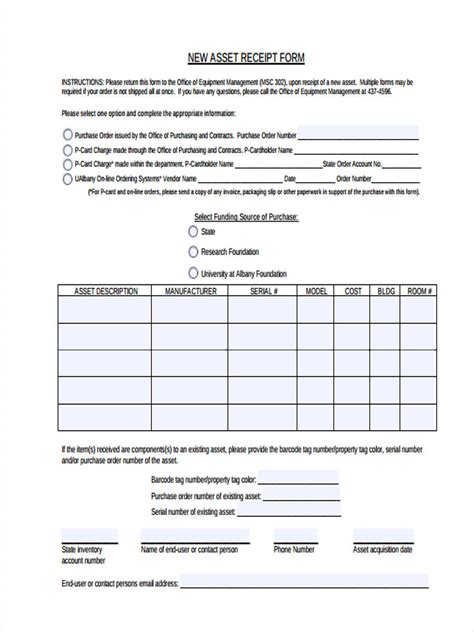 Free 6 Asset Receipt Forms In Ms Word Pdf