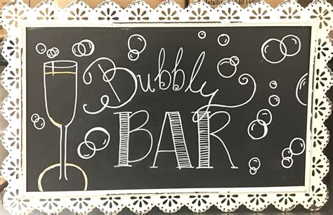 Bubbly Bar Chalkboard Catoring Event Summer Champagne Jamie Hollanders