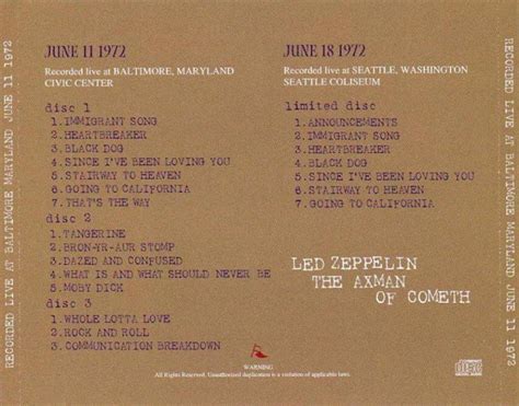 Plumdustys Page Led Zeppelin 1972 06 11 Civic Center Baltimore Md
