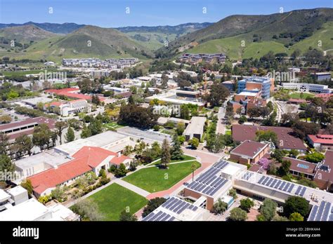 Aerial View Above The Campus Of Cal Poly San Luis Obispo California
