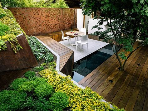 Multi Layered Japanese Style Garden And Sitting Area Modern Outdoors