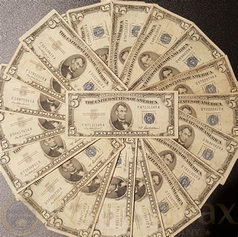 1953-A $5 Silver Certificates Dealers Group | 30-Note Lot - Numismax
