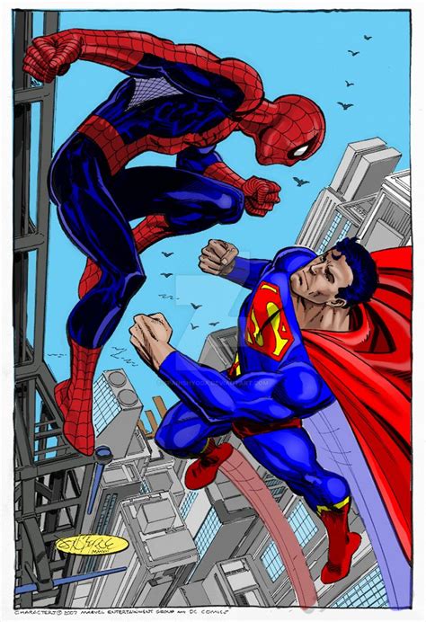 superman vs spider man by spanishyoda on deviantart