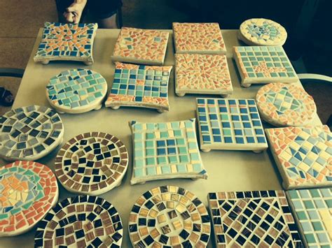 Tile Mosaic Trivets This Project Was Fun For Seniors And Kids Each