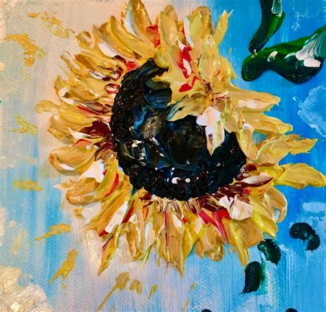 Sunflowers Original Art Painting Art Impasto Fine Art Etsy