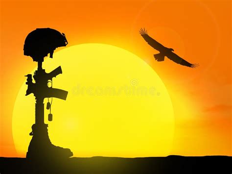 Fallen Soldier Memorial Silhouette