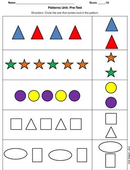 patterns unit kindergarten  heidis teaching toolbox tpt