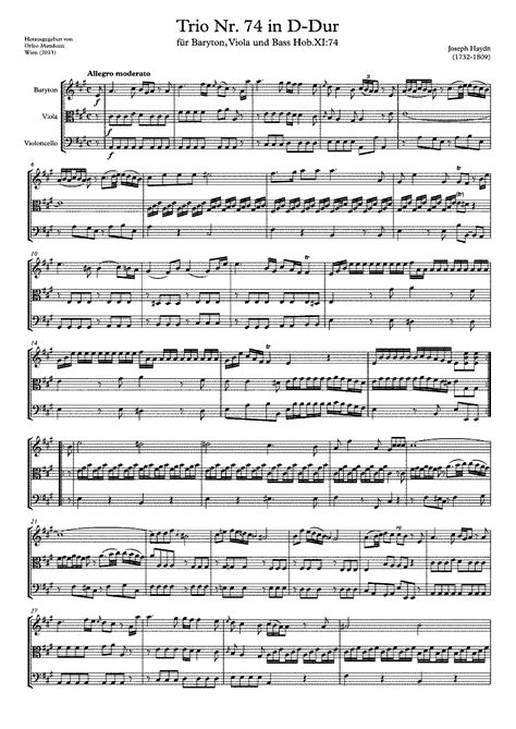 Baryton Trio In A Major Hobxi75 Haydn Joseph Imslp Free Sheet Music Pdf Download
