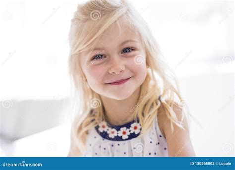 Portrait Of Beautiful Little Girl Happy Smiling Stock Photo Image Of