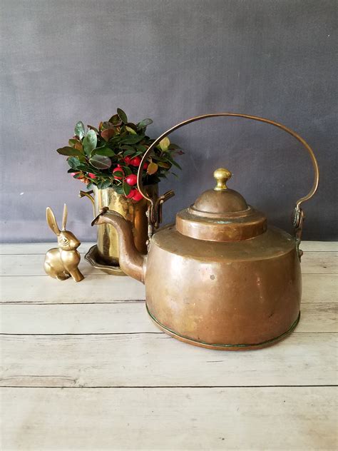 Antique Handmade Copper Teapot Copper Tea Kettle Vintage Etsy