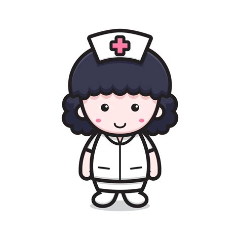 Cute Nurse Mascot Character Smile Face 2086146 Vector Art At Vecteezy