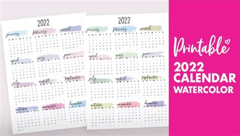 2022 Calendars World Of Printables