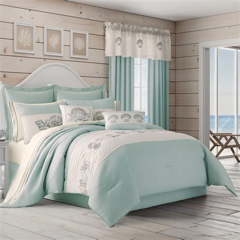Waters Edge Aqua King 4 Piece Comforter Set 100 Polyester By Royal