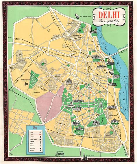 Guide Map Of Delhi Delhi The Capital City Geographicus Rare Antique Maps