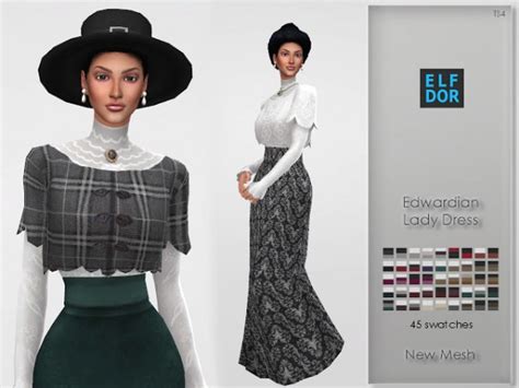 Elfdor Edwardian Lady Dress Sims 4 Downloads