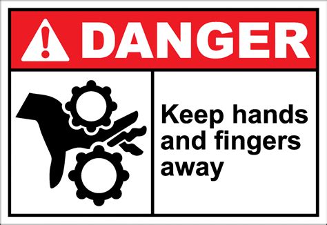 Danger Sign Keep Hands And Fingers Away Safetykore